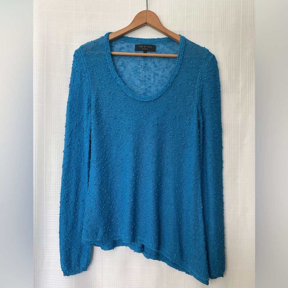 Rag & bone ocean blue scoop neck sweater